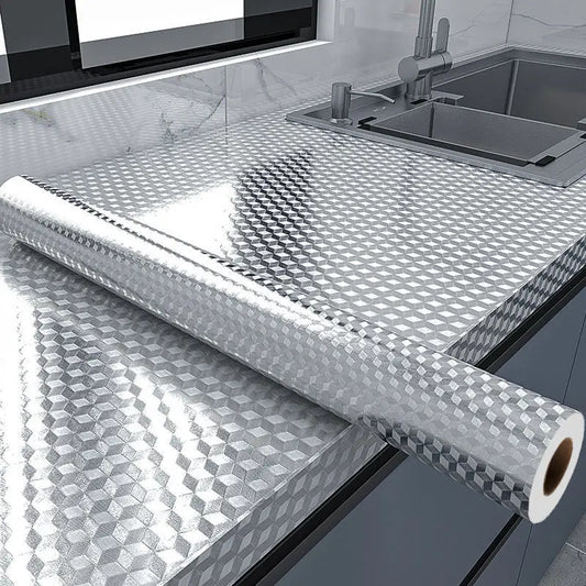 Folie de aluminiu autoadeziva bucatarie 60 x 300 cm